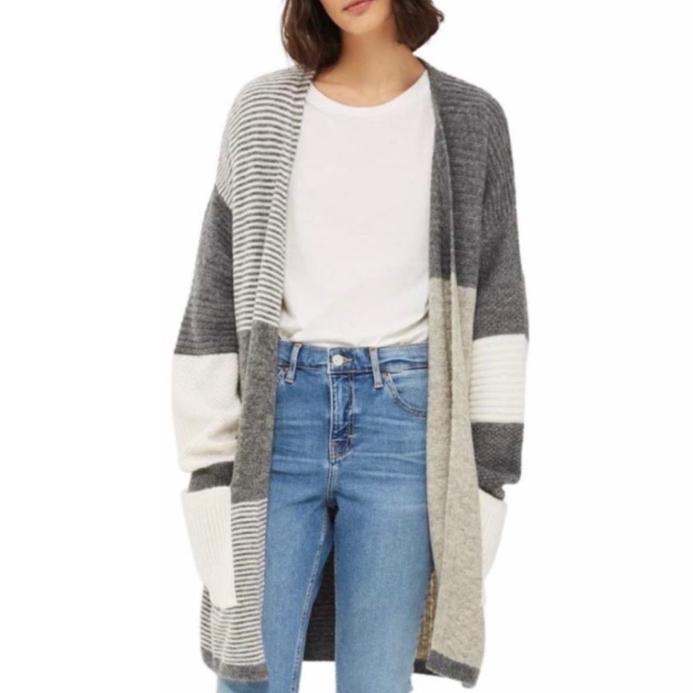 Topshop Color Block Cardigan